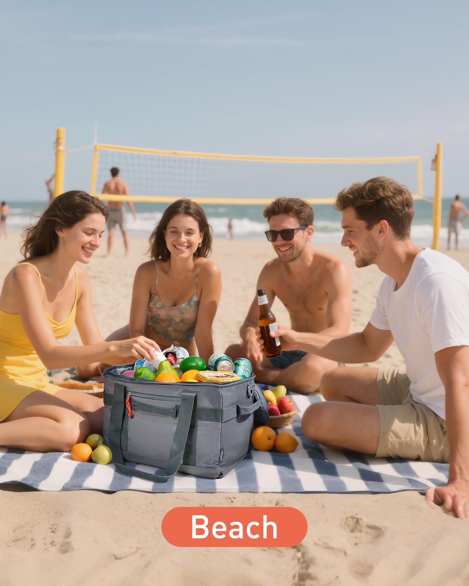 TOURIT Borsa Termica da 40 Lattine Portatile Morbida Grande da 32 Litri per Picnic, Spiaggia, Lavoro, Campeggio, Viaggio
