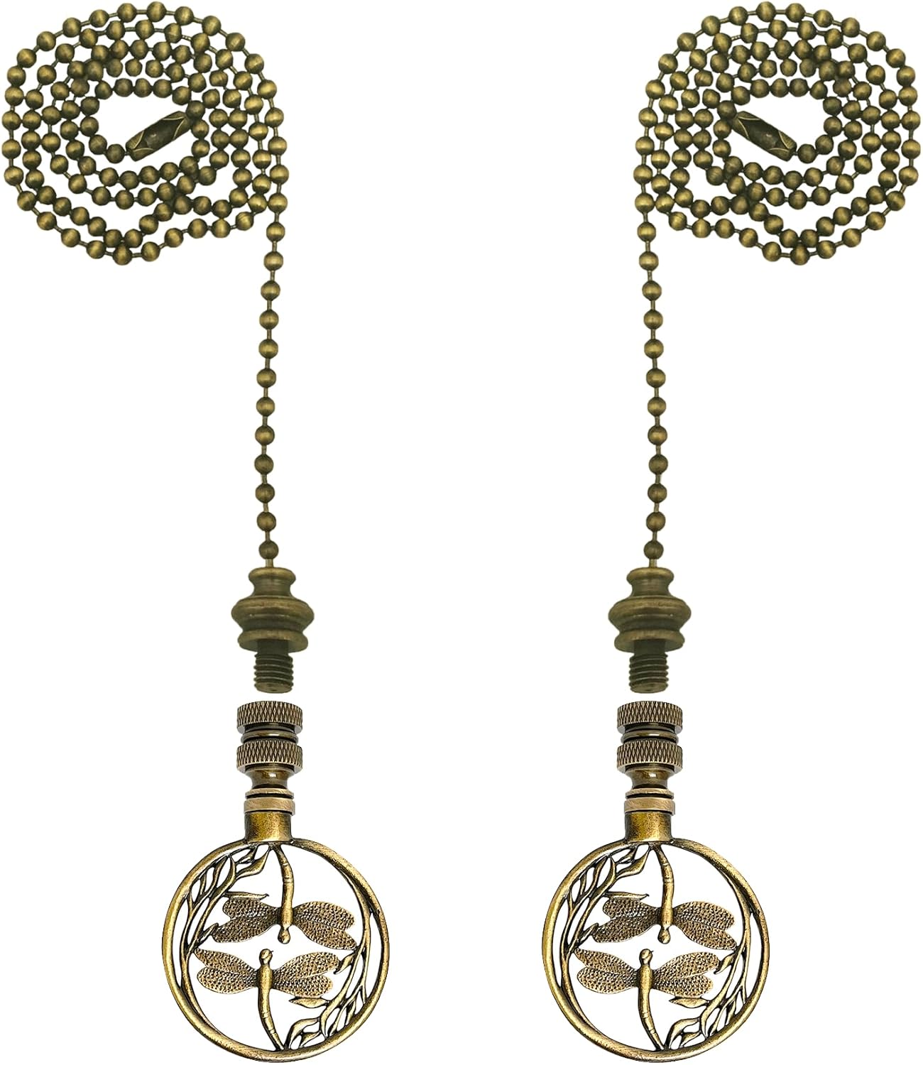 Royal Designs, Inc. Double Dragon Fly Filigree Finial for Lamp Shade, Polished Brass - Pack of 2
