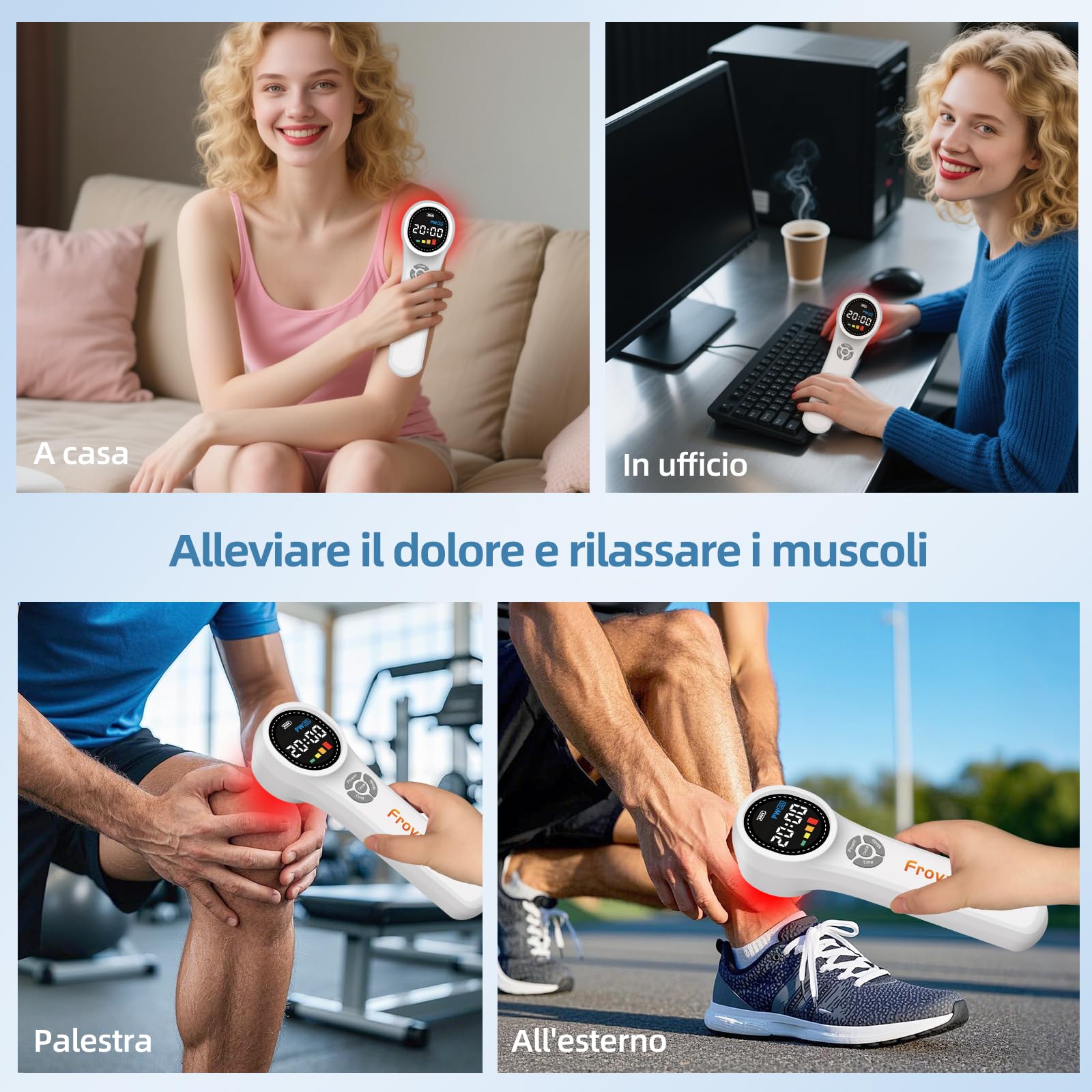 Dispositivo di Terapia Della 4pc 980nm e 4pc 810nm e 16pc 660nm Terapia Palmare con Luce Rossa Fredda per Alleviare Il Dolore a Casa Terapia Della Rossa per i Muscoli Schiena Ginocchio