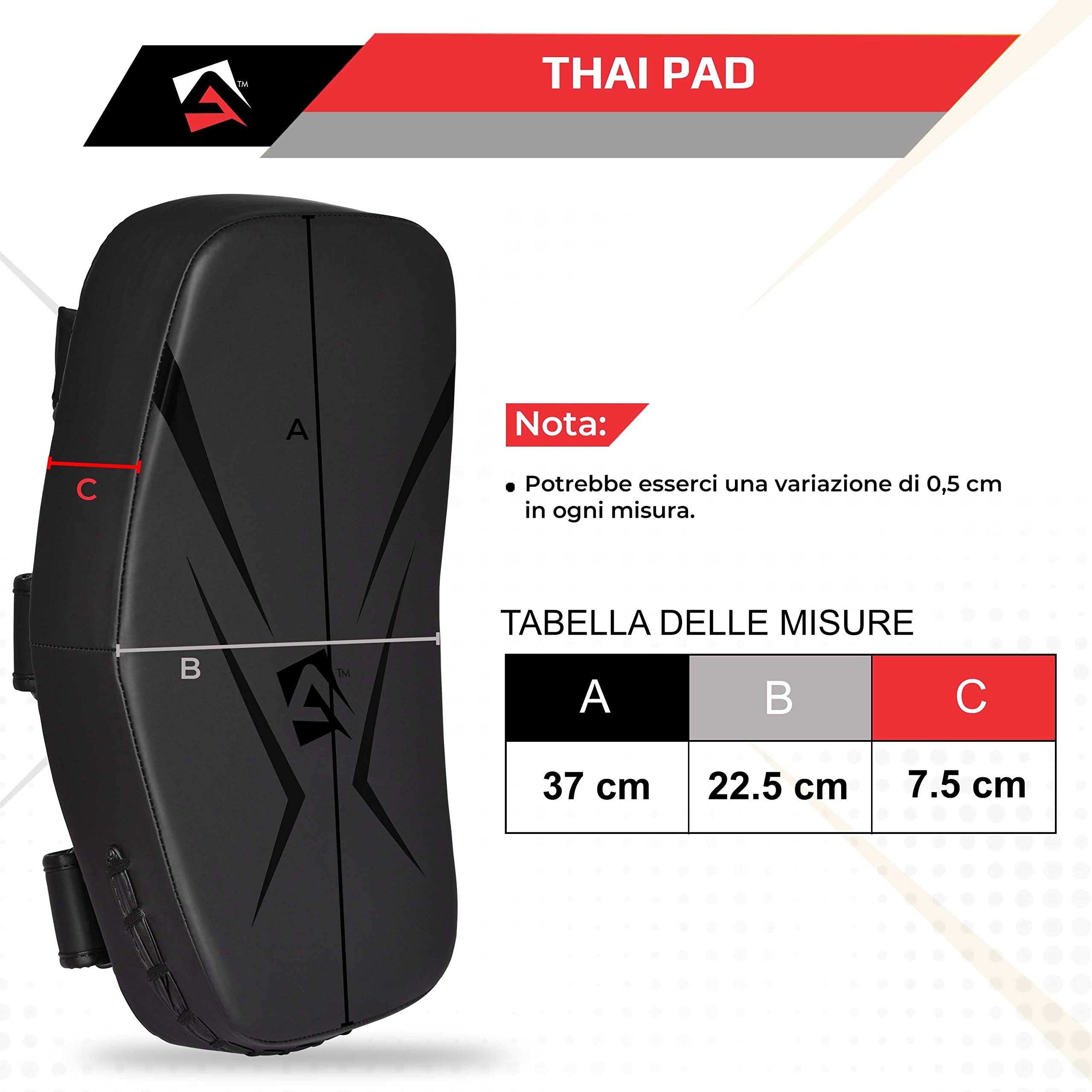 AQF Pao Muay Thai Curvi, Colpitori Boxe per MMA Kickboxing Allenamento | Scudo Arti Marziali, Pelle Sintetica Premium, Design Leggero, Impugnatura Ergonomica, Boxing Pad per UFC, Karate & Taekwondo