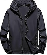 Hooded Waterproof Jacket Windbreaker Lightweight Breathable Solid Color Outdoor Sports Coat for Men and Women