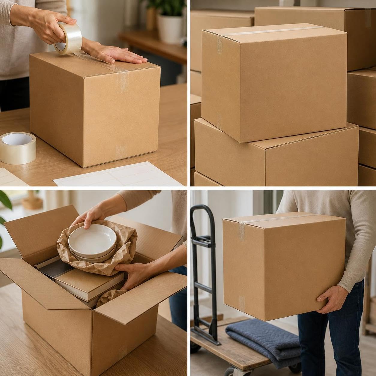 Scatole di Cartone Ondulato a per Spedizioni Internazionali e Logistica, per casa - per azienda, Cartone super rigido "You Niu" senza maniglia, 5 strati, 70x50x50 cm