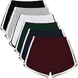 URATOT 6 Packs Women's Dance Shorts Cotton Sports Short Yoga Shorts Breathable Dolphin Summer Athletic Shorts for Women