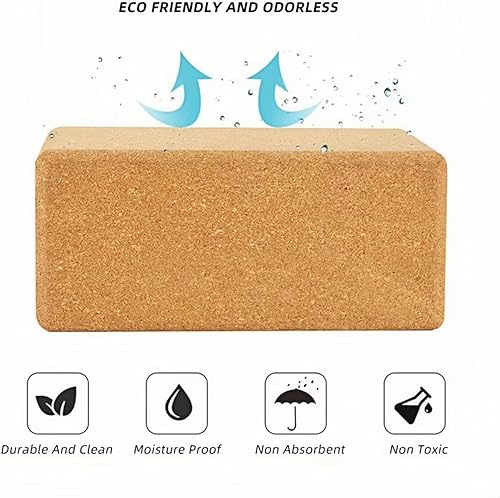 Miniatura 3 de Bloque de yoga  Bloque de corcho de grano fino, equipo de yoga, accesorio de gimnasio en casa, herramienta de pilates, ligero para viajes, accesorio