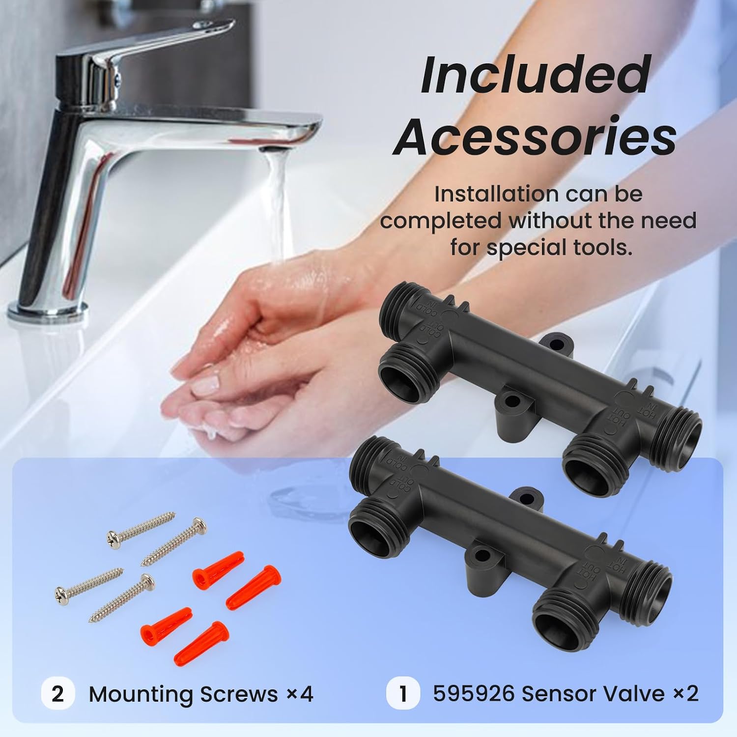 2-Pack 595926 Sensor Valve Compatible with watts premier 500800 & 500805 and grundfos up Comfort Series - Instant Hot Water Recirculating Pump System 367010 Thermal Bypass Bridge Valve