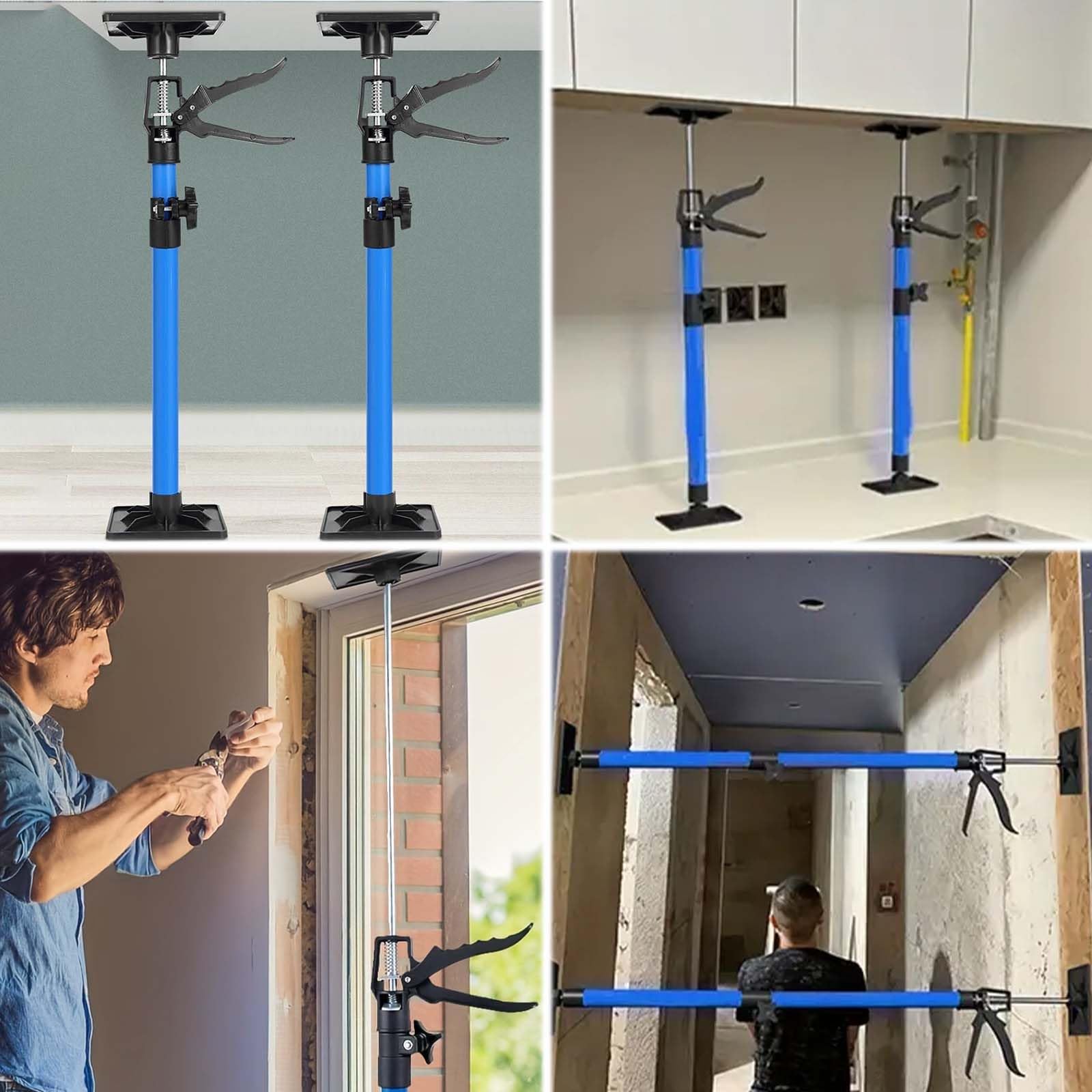 2 Stk Schrankheber für die Montage, verstellbar 30-59cm, Teleskopstütze teleskopierbar, Deckenstützen Verstellbar, Teleskopstützen Stützstange, Montagestütze,für Deckenmontage aus Gipskarton
