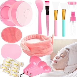 Brocha para Aplicar Mascarilla Facial, Set de 10 bricolaje Mascara facial Juego de tazones para mezclar, con brochas tazón cepillo cuchara cucharas medidoras botella spray botella
