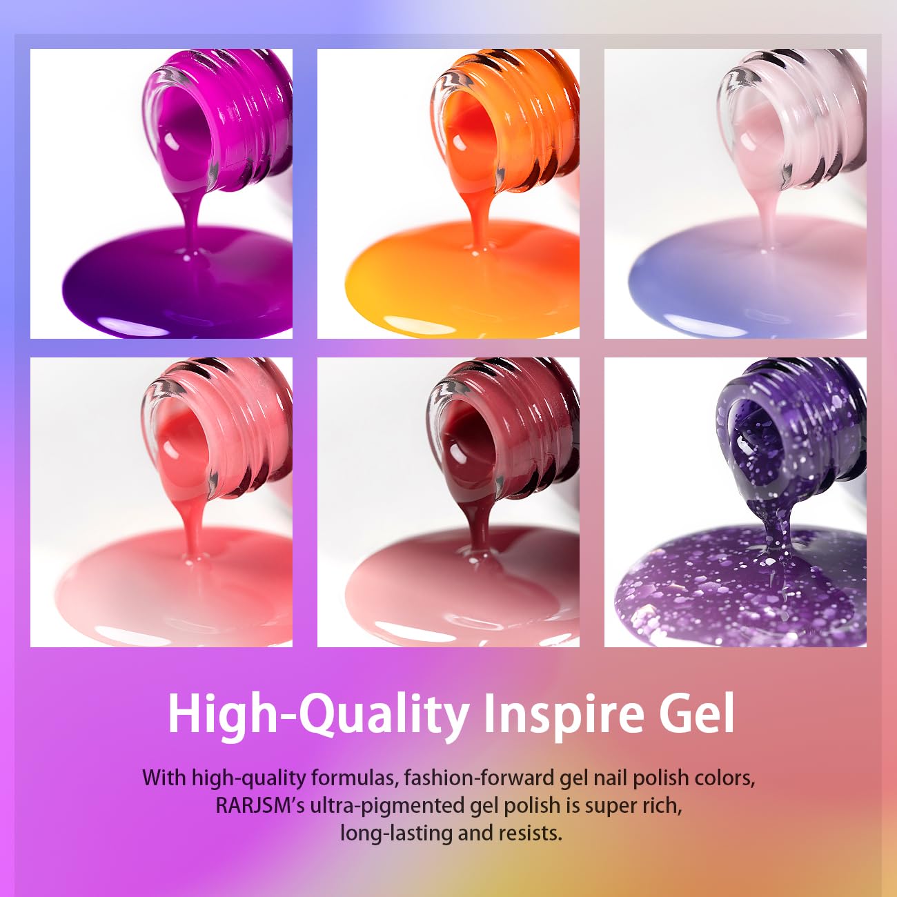 RARJSM Color Changing Gel Nail Polish Set Purple Orange Blue Red Burgundy Purple Glitter 6 Colors Mood Gel Polish Color Changing Soak off UV Thermal Gelpolish for Nail Art DIY Salon at Home