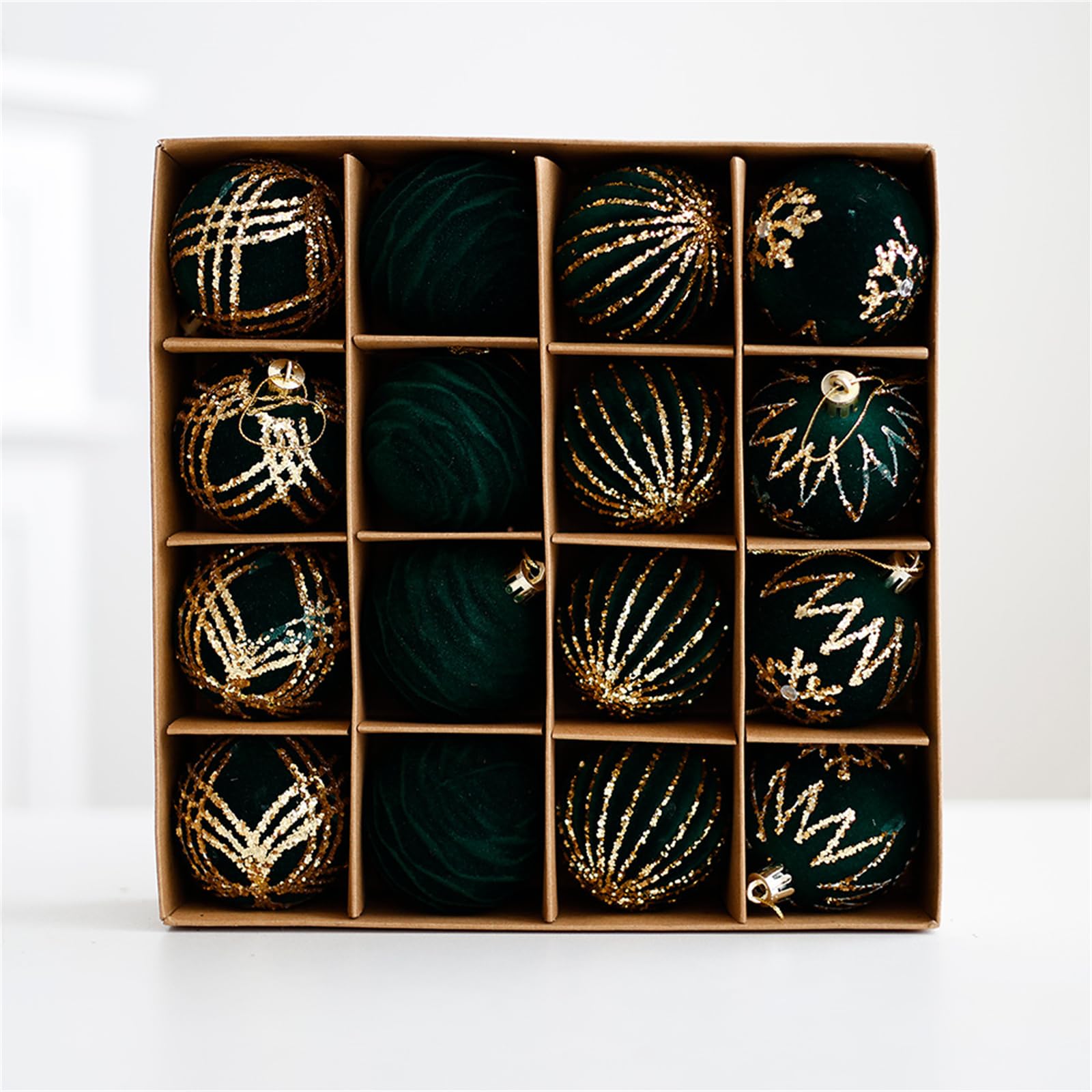 16 bolas coloridas para festividades, adornos irrompibles para árbol de Navidad, colgantes brillantes (blanco)