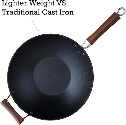 Miniatura 2 de IMUSA USA GK-61029 - Wok antiadherente 14 color negro wok de hierro fundido liviano 14 Rojo