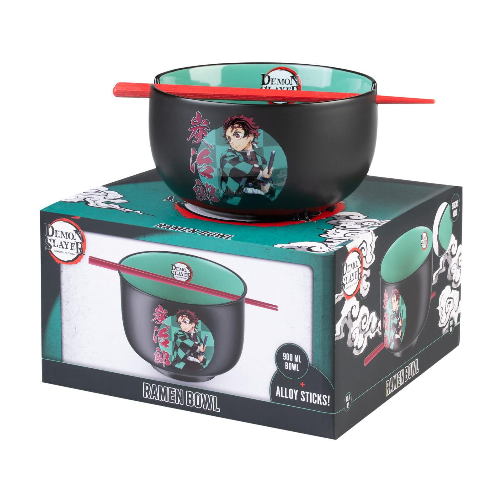 Grupo Erik Ciotola Ramen Demon Slayer - Ramen Bowl Kimetsu No Yaiba 900 ml, Ciotole Cucina Giapponese con Bacchette | Demon Slayer Gadget: Regalo Per fan