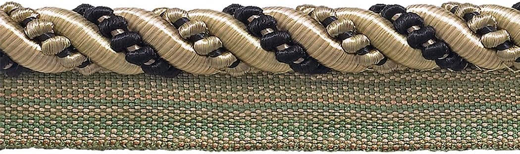 DÉCOPRO 7/16" (1cm) Large Shiny Decorative Twisted Rope Cord with Lip | Cord Trim # 0716I2, Nautical Gold #1152 (Light Gold, Yellow Gold, Navy Blue) 9 Yards (27 ft/8m)