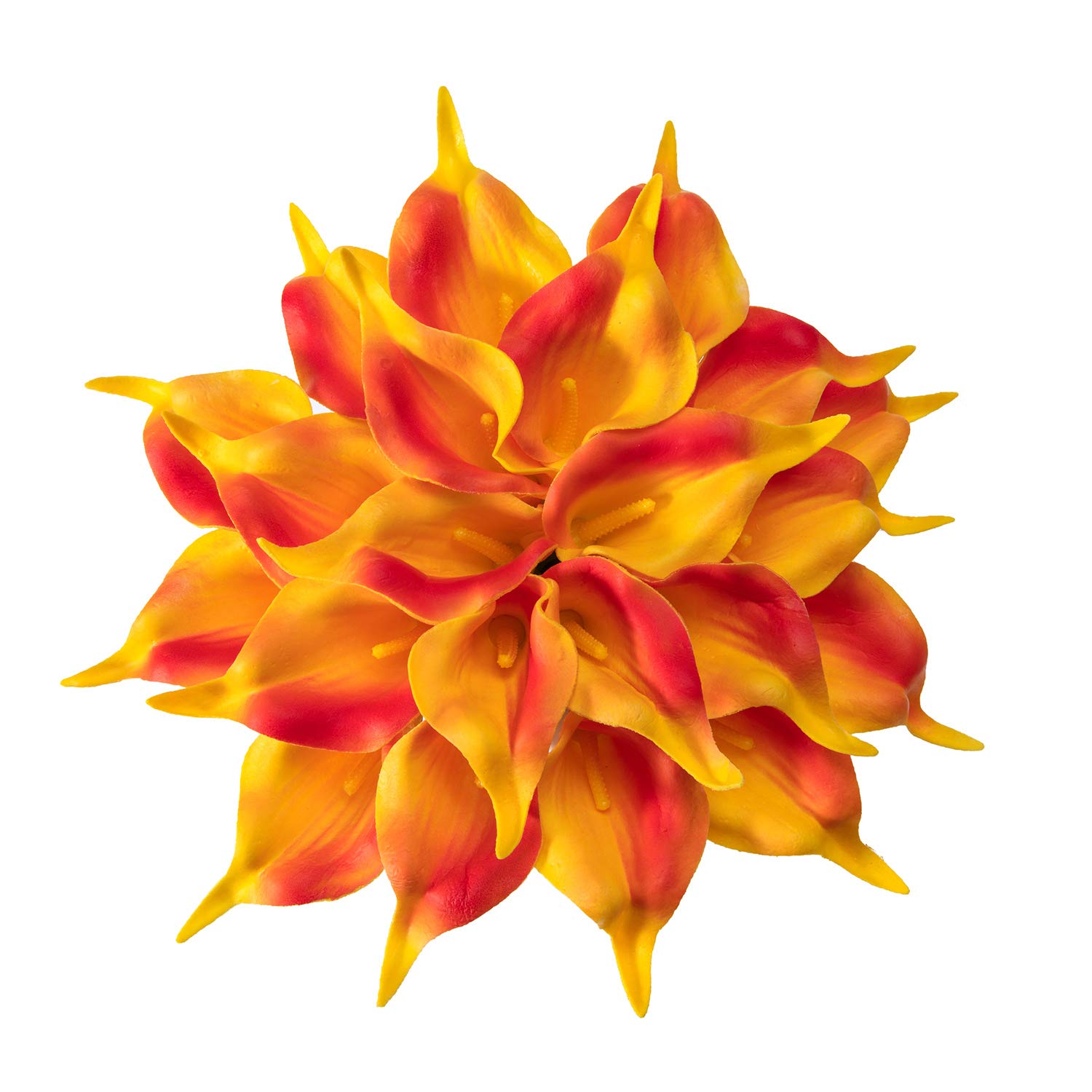 Crafjie 22pcs 13.4 Inch Orange Flowers Artificial Calla Lily Flowers