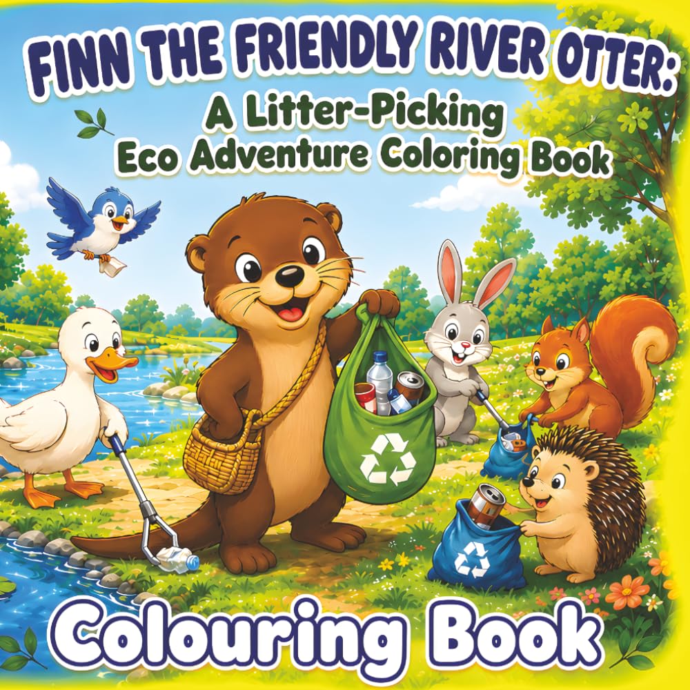Finn The Friendly River Otter: A Litter-Picking Eco Adventure Coloring Book