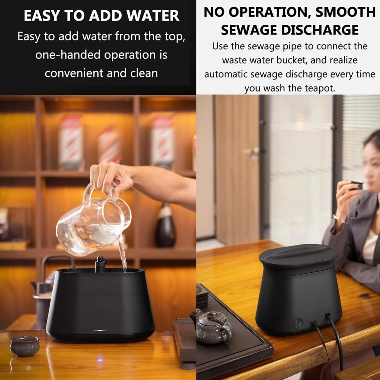 Lavavajillas eléctrico de sobremesa con depósito de agua de 1,7 L, lavavajillas desmontable, separación de suciedad y limpieza, enjuague rápido en 2 segundos, ideal para el hogar, bares