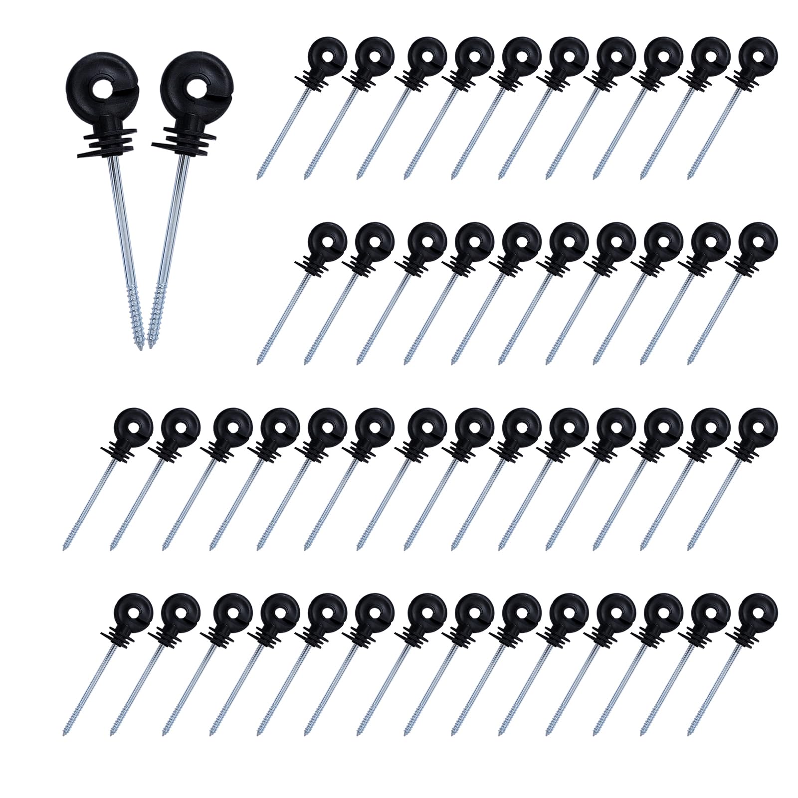 50x 5.9 Inch Electric Fence Wire Insulator Stand Off Screw in Insulator Fence Post Insulator Long Arm Wood Post Insulator for Tape Rope Electric Wire