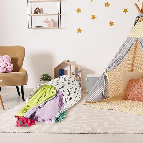 Miniatura 7 de CECELORIA 2 cestas redondas para la ropa sucia, cesta organizadora plegable, cesta de almacenamiento impermeable con asas para almacenamiento de