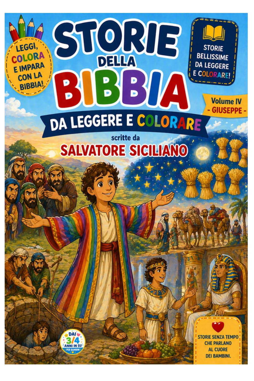 Giuseppe: Il mantello colorato e l'Egitto (Storie della Bibbia da leggere e colorare)