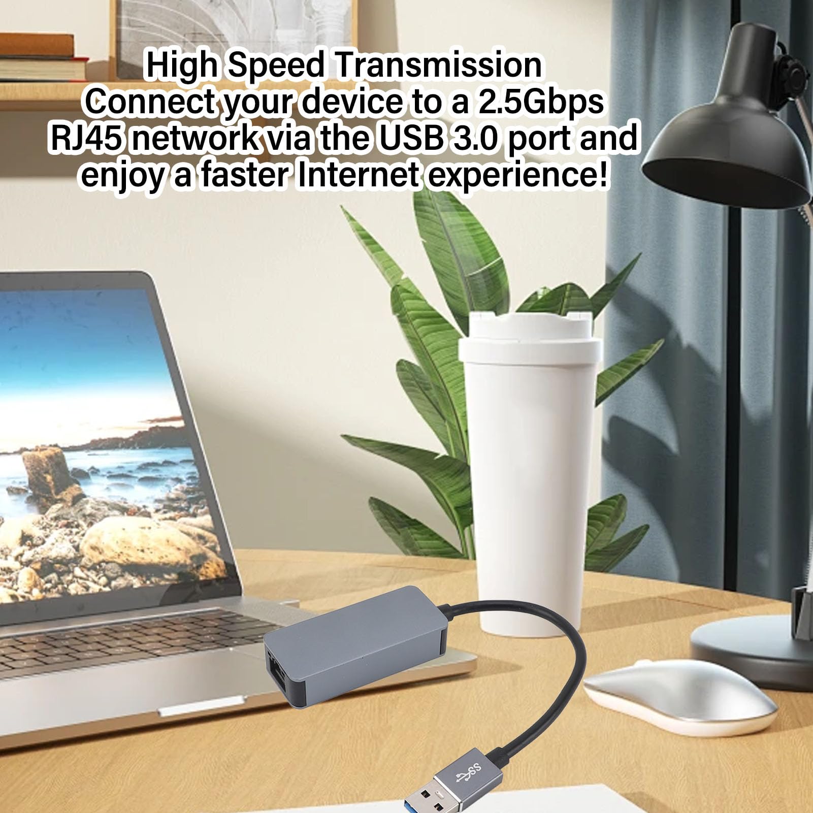 Adaptateur Ethernet USB 3.0 vers 2,5 G, adaptateur Ethernet portable haute vitesse pour ordinateur portable, adaptateur USB 3.2 USB AM vers Ethernet 2,5 Gbps pour Windows 7 8 8.1 10 XP pour OS X, Plug
