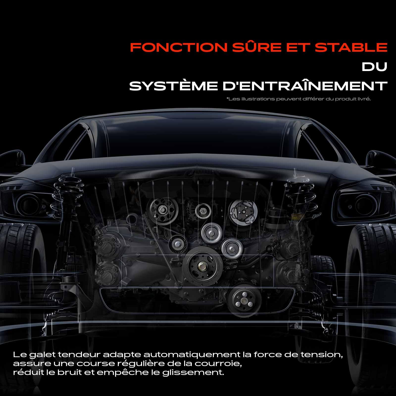 Frankberg Poulie de tension, tendeur de courroie 11287549588 | Compatible avec: Série 6 Cabriolet E64, X5 E53, Série 7 E65 E66 E67, Phantom VII Drophead Coupé RR2, Phantom VII RR1