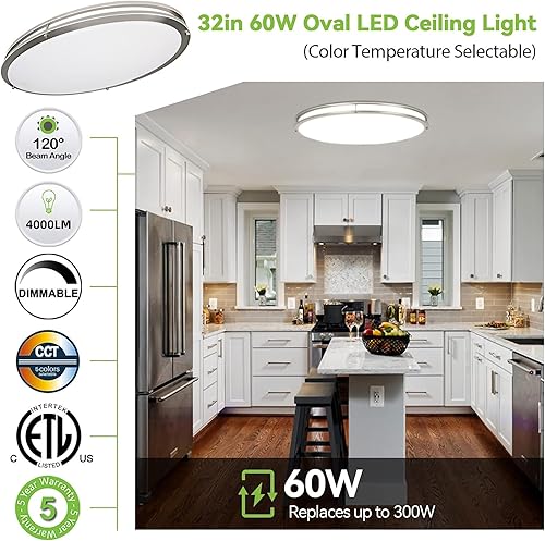 Miniatura 15 de Lámpara de techo LED de 13 pulgadas de montaje empotrado, luces de techo ajustables de 2700K/3000K/3500K/4000K/5000K, iluminación regulable