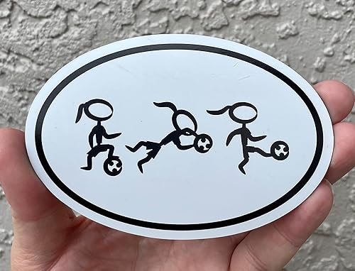 Miniatura 2 de WickedGoodz Imán de fútbol ovalado para niñas - Fútbol Magnetic Car Decal