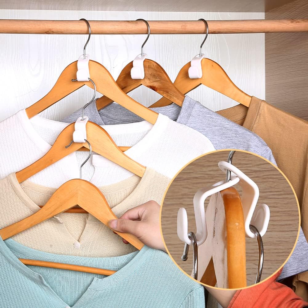100 Pcs Clothes Hanger Connector Hooks,Plastic Cascading Hanger Hooks Extender Clips Connection Hooks,Space Saving Wardrobe Clothing Outfit Hangers Hooks for Organizer Closet Cabinet, 5 Colors