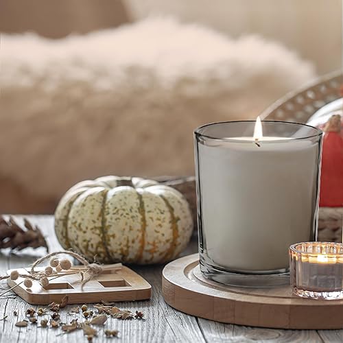 Miniatura 114 de Tarros de vela gruesos de 8 onzas para hacer velas, 15 unidades, tarros vacíos transparentes con tapas de madera para hacer velas, contenedor