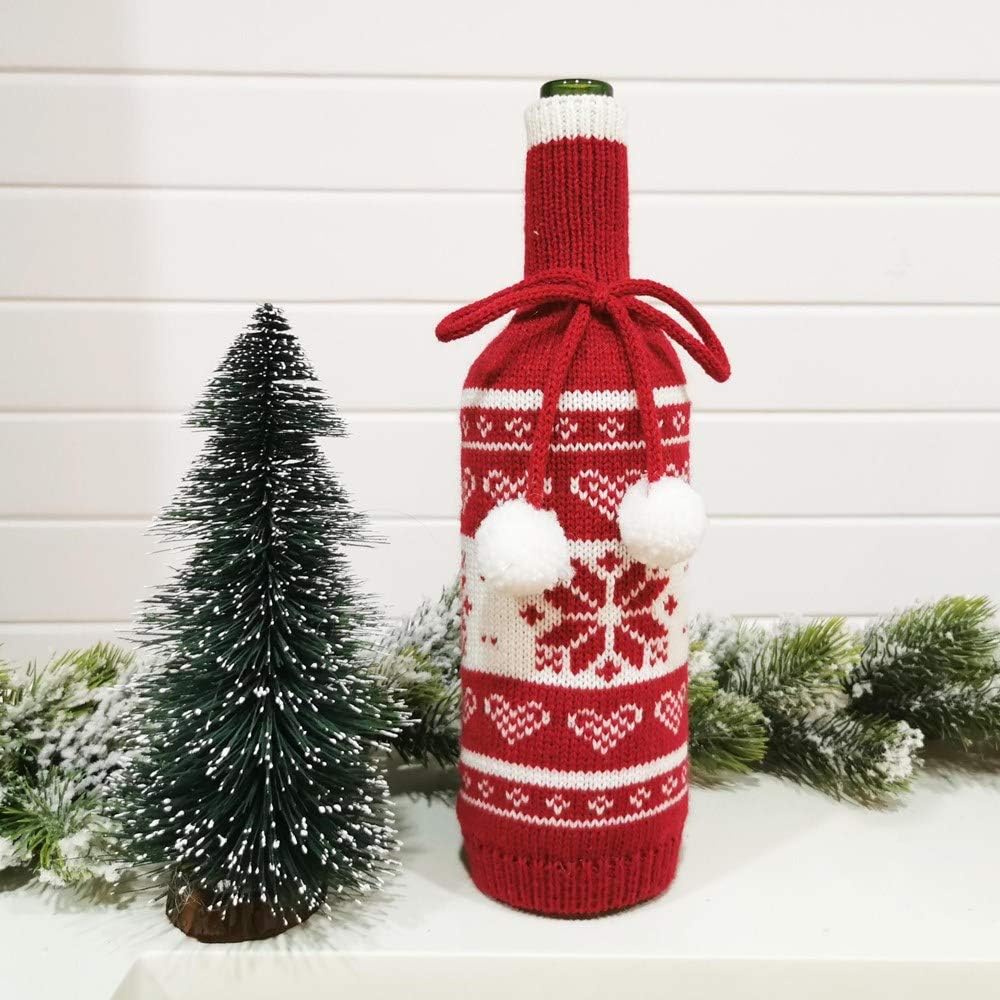 HYUWANGYU Lovely Wine Bottle Sweater Set Christmas Ornaments Wine Bottle Sweater with Drawstring Reusable Used for Christmas Wedding Birthday