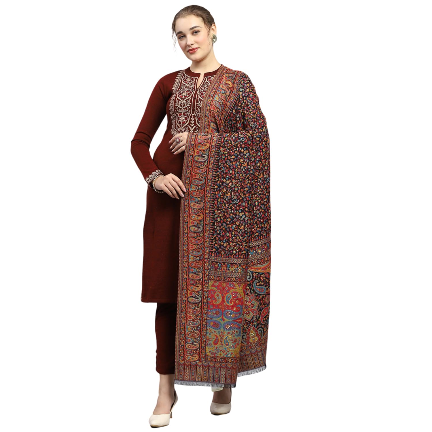 monte carlo Womens Multi Color Self Design Shawl-picture-10