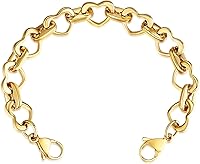 Vista 4 de LinnaLove Pulsera de alerta médica intercambiable de acero inoxidable con eslabones de corazón