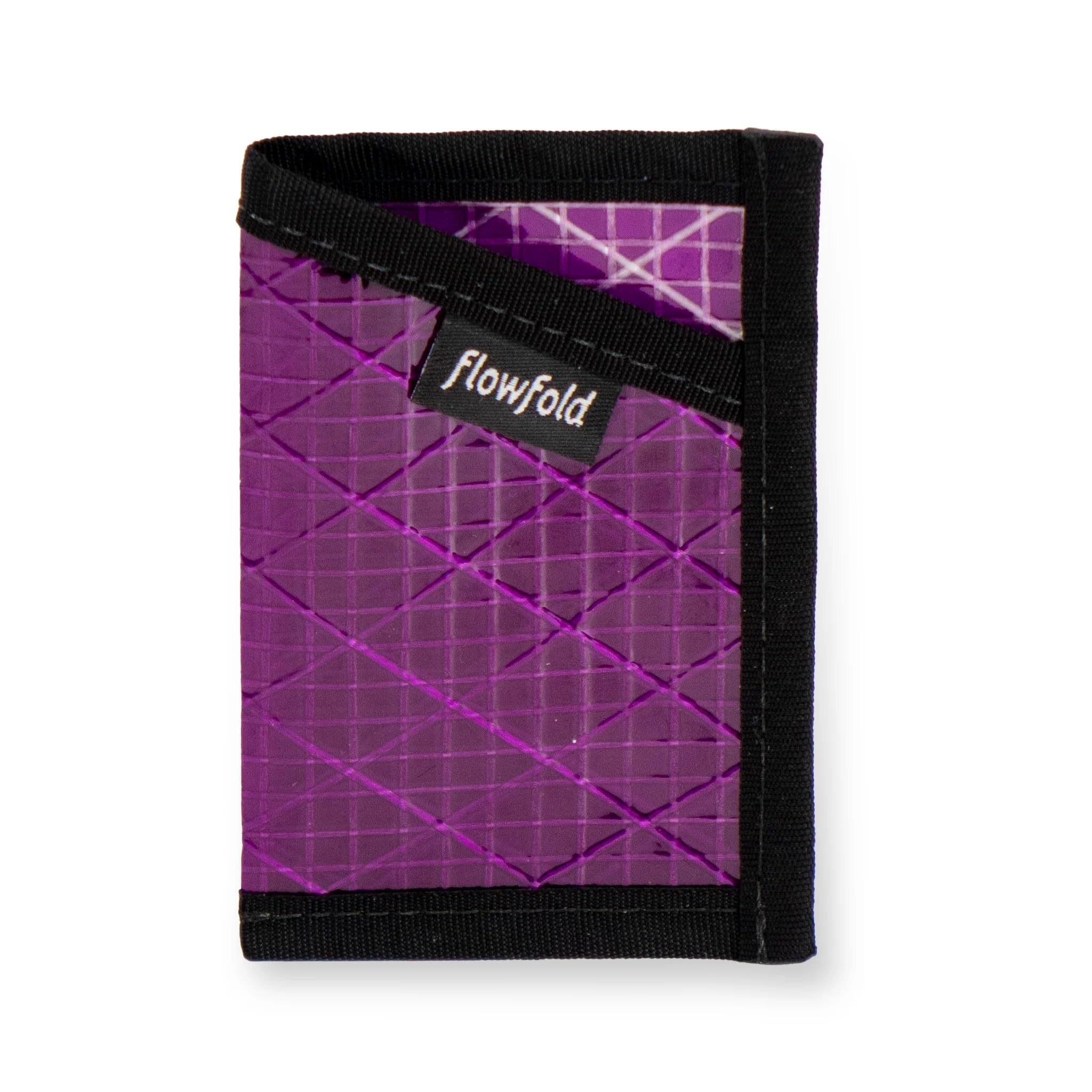 Flowfold Recycled Sailcloth Minimalist Card Holder Wallet | Slim and Durable with Cash pocket and Credit Card Slot | Minimalist Wallet Made in USA Holds 6-8 Cards