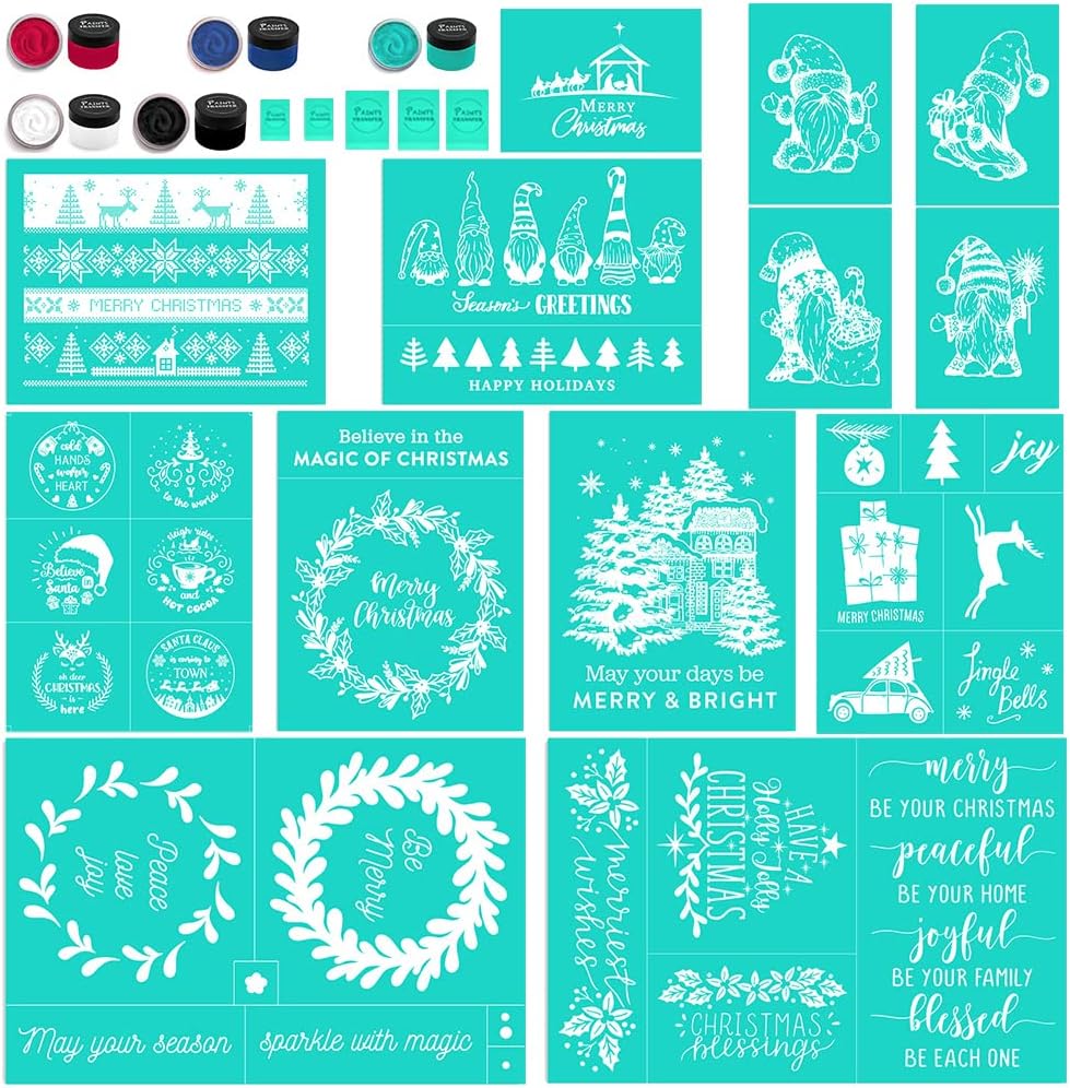 Chalk Stencils Transfers Starter Kit Merry Theme Chalk Paste Paint for