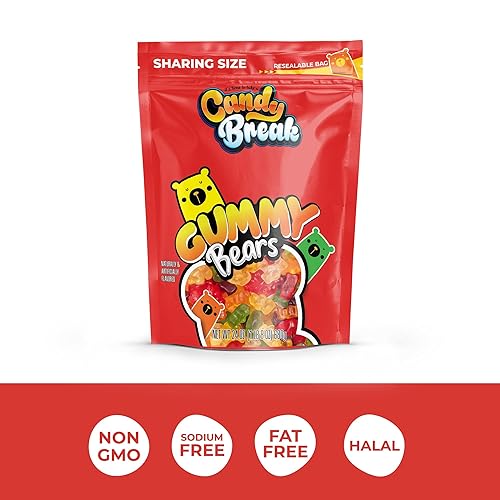 Miniatura 2 de Candy Break Gummy Bears - Bolsas resellables de tamaño compartido de 24 onzas  Snacks dulces y masticables de regalo para niños y adultos (paquete