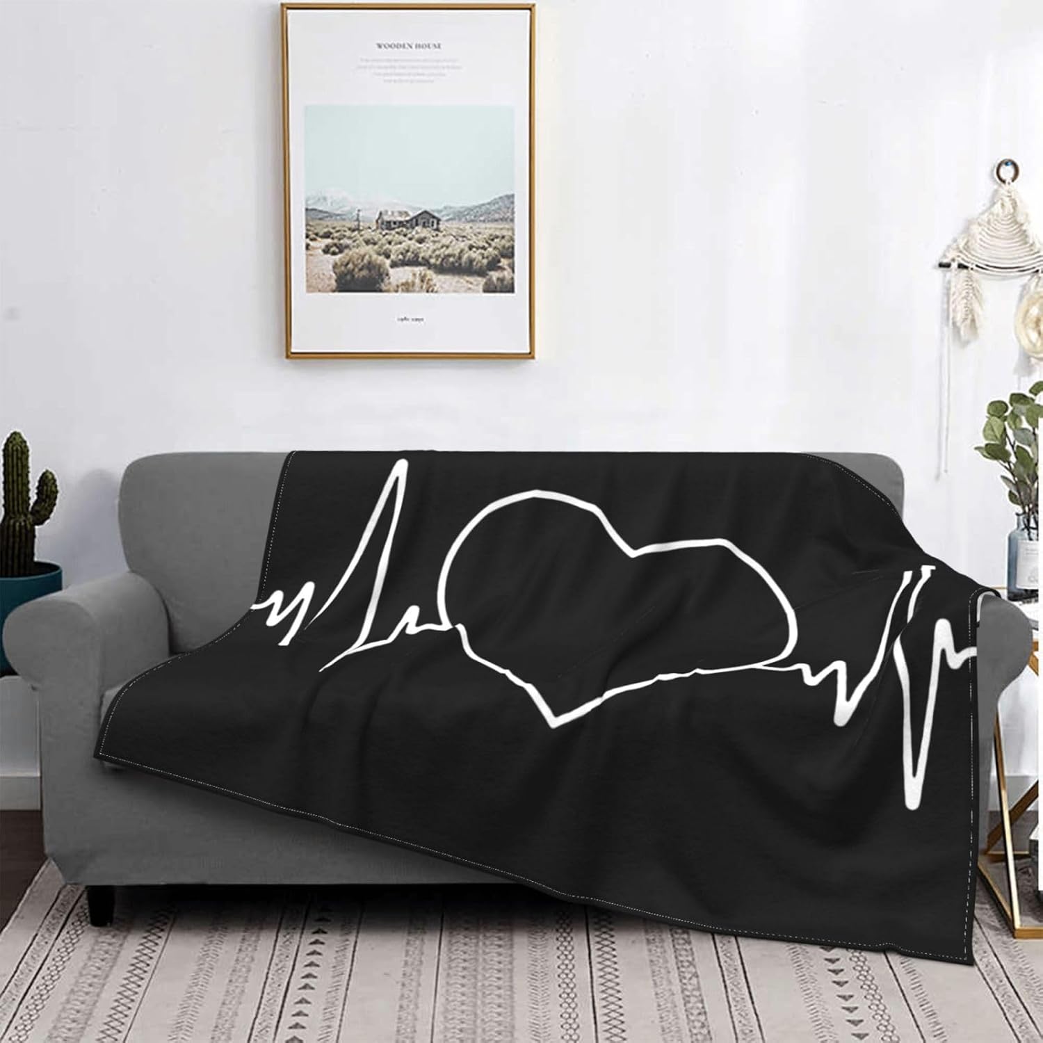 Love Heartbeat Blanket Ultra Soft Micro Fleece Blanket Throw for Couch Sofa Bed