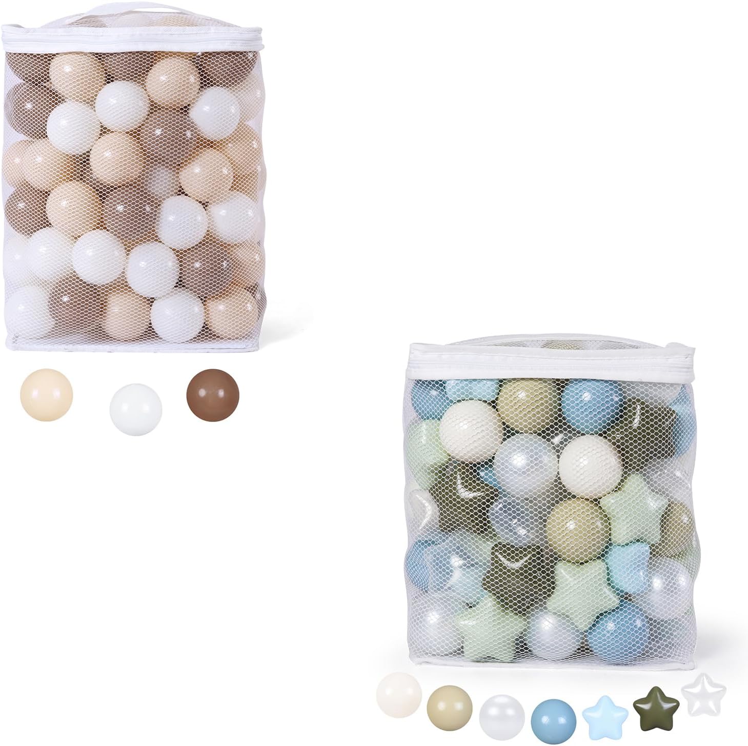 TRENDPLAY Ball Pit Balls 300 Star Balls- Crush Proof Plastic Children's Toy Balls Macaron Ocean Balls for Birthday Party Games Poologs Cats Birthday