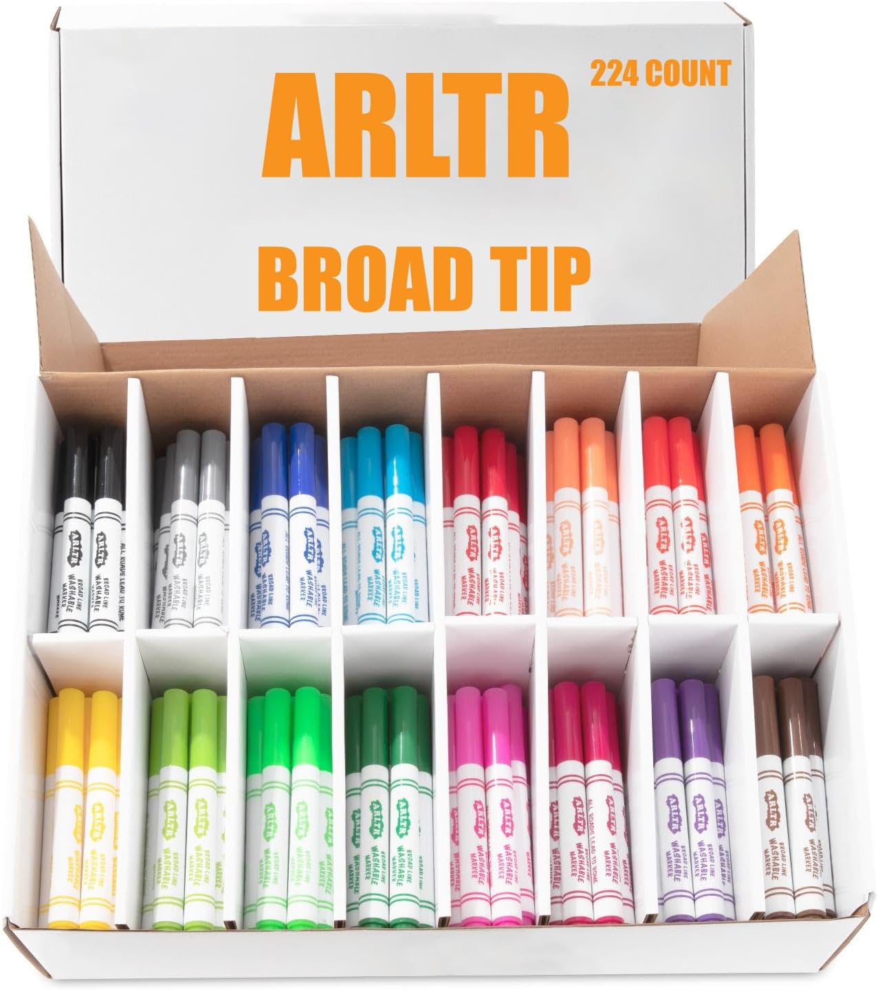 Washable Markers Bulk, Bulk Pack of 224 in 16 Vibrant Colors