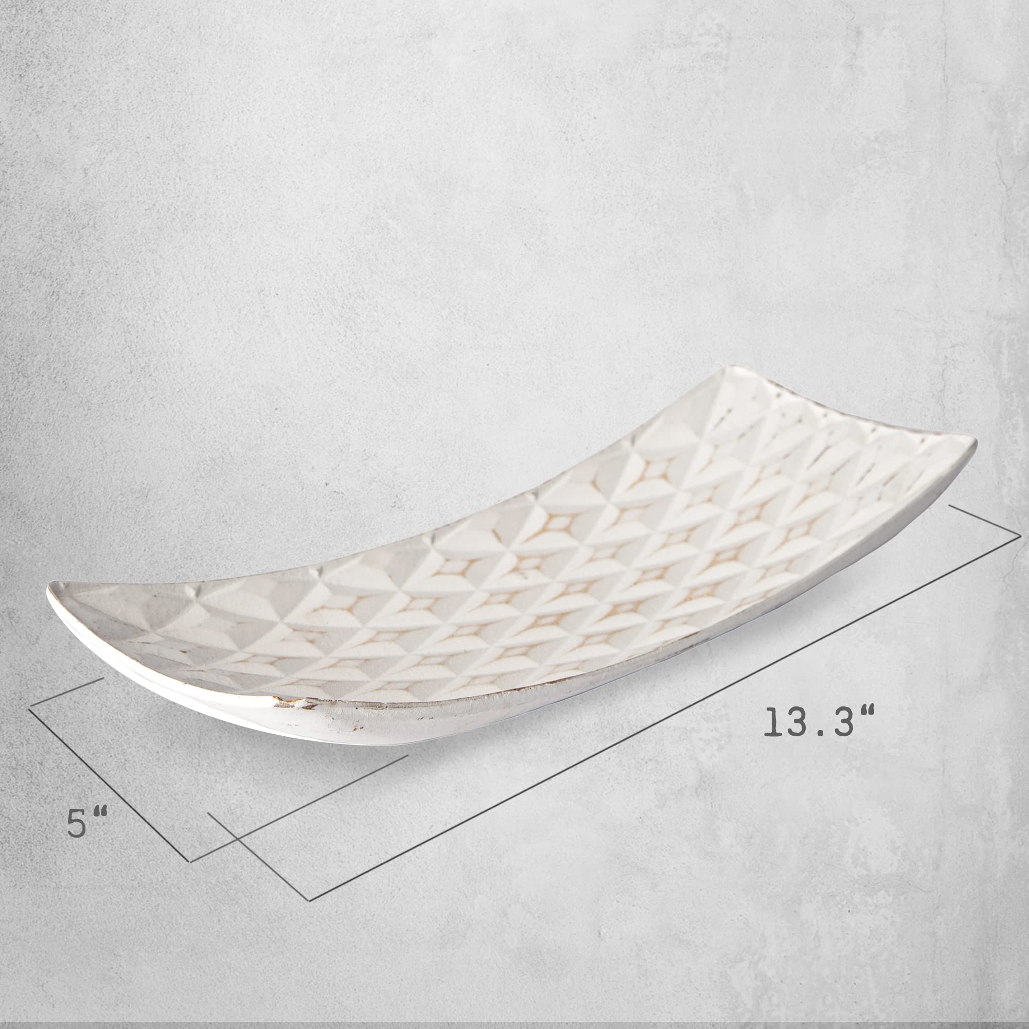 Decorative Wooden Rectangular Tray Appetizers Parties Bathroom Clutter Organizer Charcuterie Platter Home Candles Serving Storage Plate Food Jewelry Cosmetic Decorative (White)