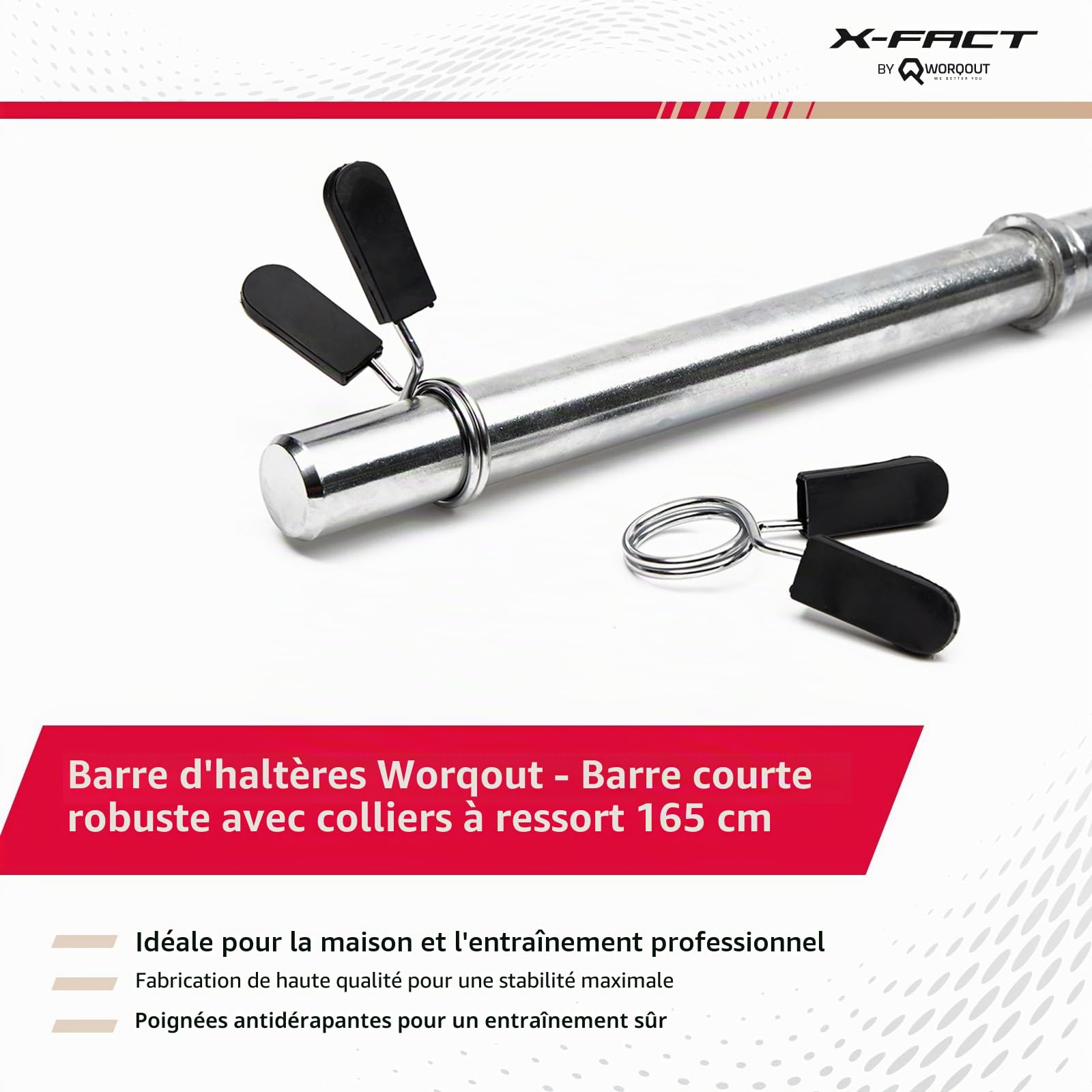 Barres d'haltères longues et curl robustes pour un entraînement efficace de la force et des muscles