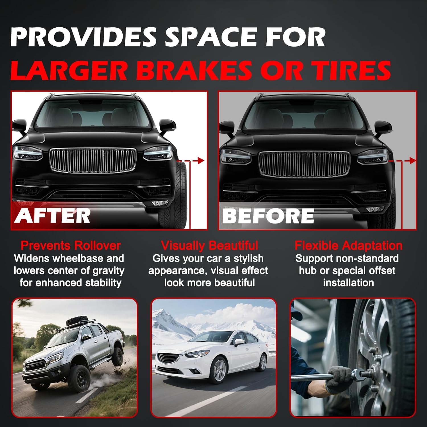 6x5.5 Wheel Spacers 1.5 inch (6x139.7mm) PCD 93.1mm Hub Bore M12x1.5 Studs Aluminum CNC Wheel Adapters 4pcs Car Wheel Accessories Parts Fit for Ranger Bronco Ranger Eudm 2011-2021 Up Model