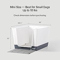 Vista 6 de DoggyBathroom - Orinal para perros de interior con paredes altas y entrada baja para perros pequeños, soporte vertical, protector contra Negro