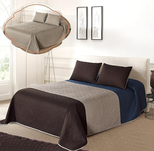 Miniatura 1 de All American Collection - Juego de colcha reversible de 3 piezas, diseño de cuadros