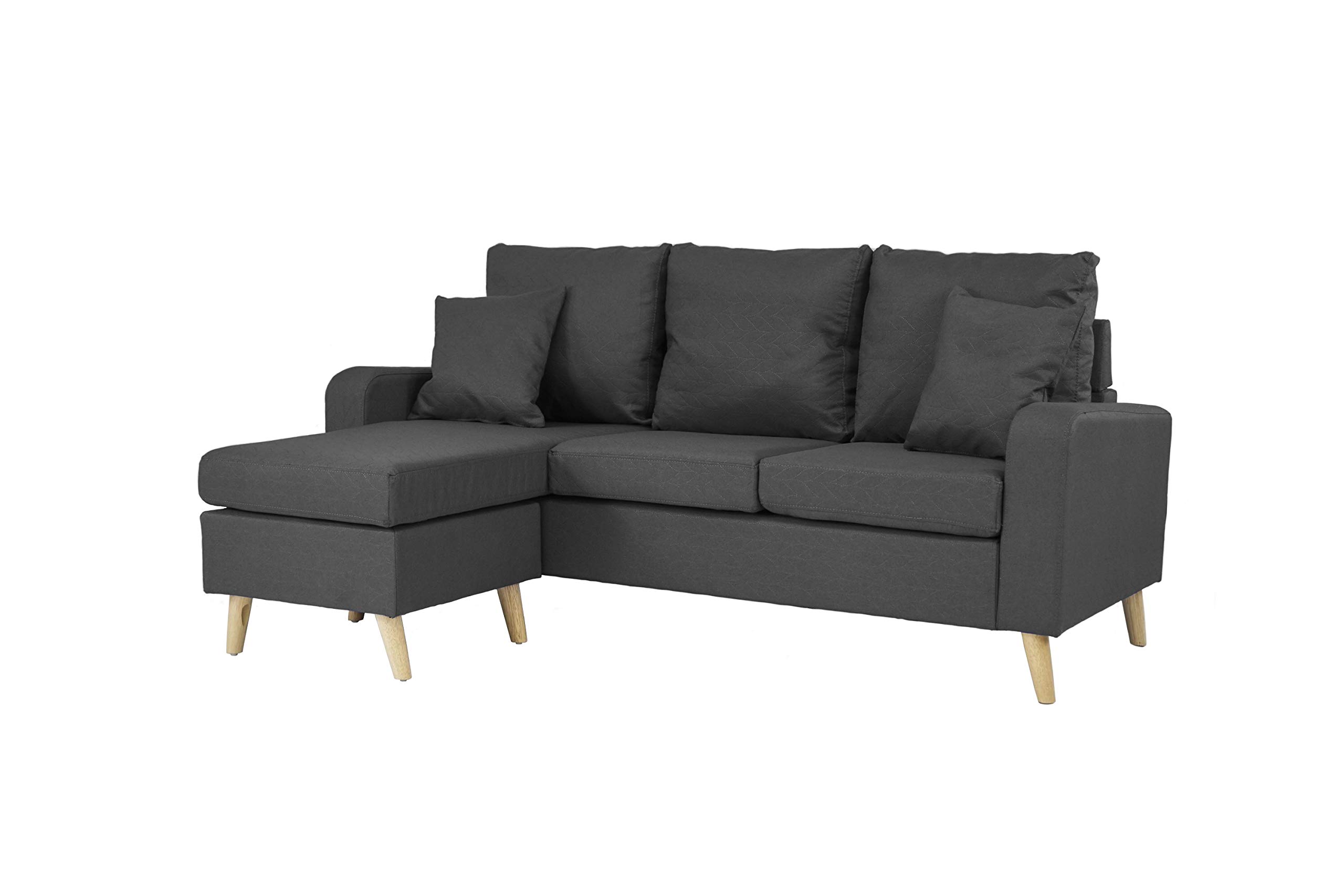 Divano Roma Furniture Middle Century Modern Linen Fabric Small Space