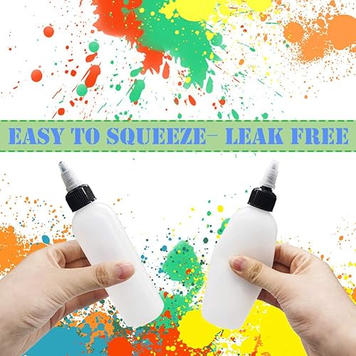 Miniatura 5 de Paquete de 20 unidades de botellas de plástico Boston de 4 oz120 ml con tapa de rosca, botellas LDPE blancas para líquidos, tintas, aceites,