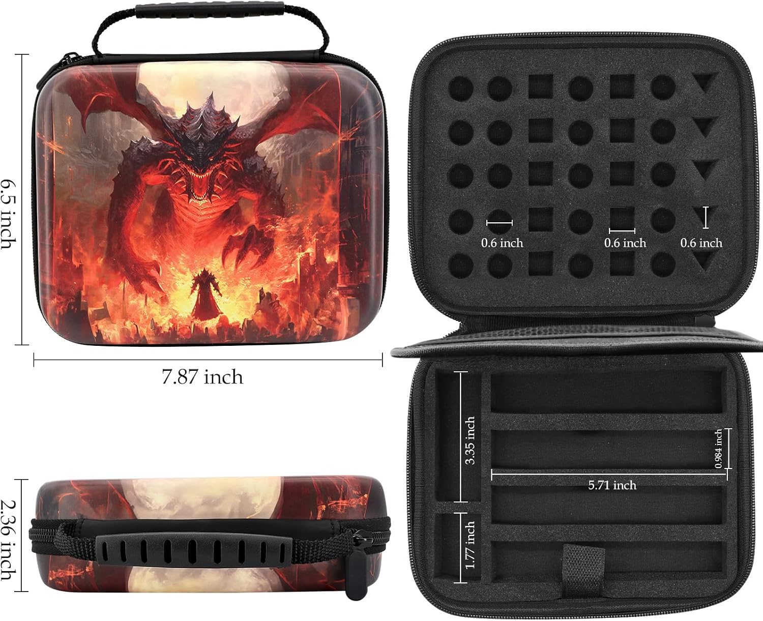 Dice Storage Case Dice Bag Dice throne dnd dice tray dice holder dnd dice storage dice case Multifunctional storage Organizer Role Playing Game for Rpg Table Game (A)