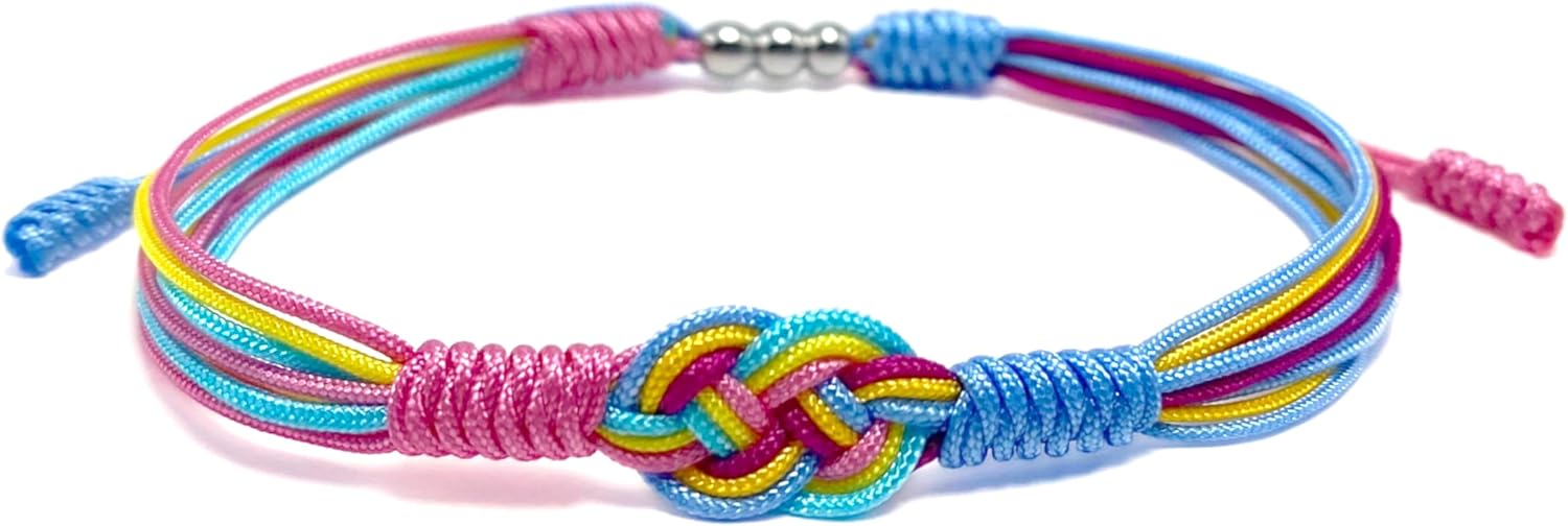 Infinity Love Bisexual Pansexuality LGBTQIA+ Pride Lesbian MLM Love Wrist Wrap Bracelet, Boho Rope Bracelet Bangles for Women Men Thread for Him and Her