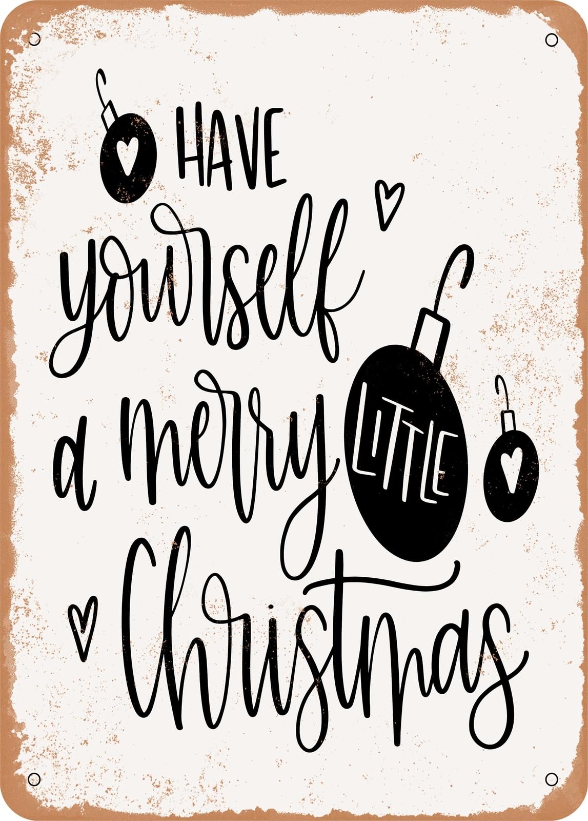Miaomansenstore Metal Sign - Merry Little Christmas - Vintage Look Home Decor