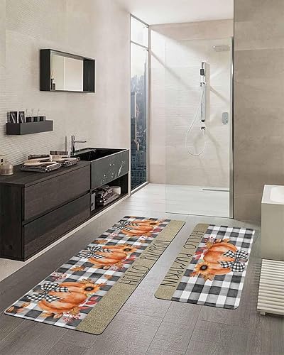 Miniatura 2 de Tapete de baño de acuarela de calabaza para bañera, antideslizante, de secado rápido y absorbente, tierra de diatomeas, fregadero, dormitorio,