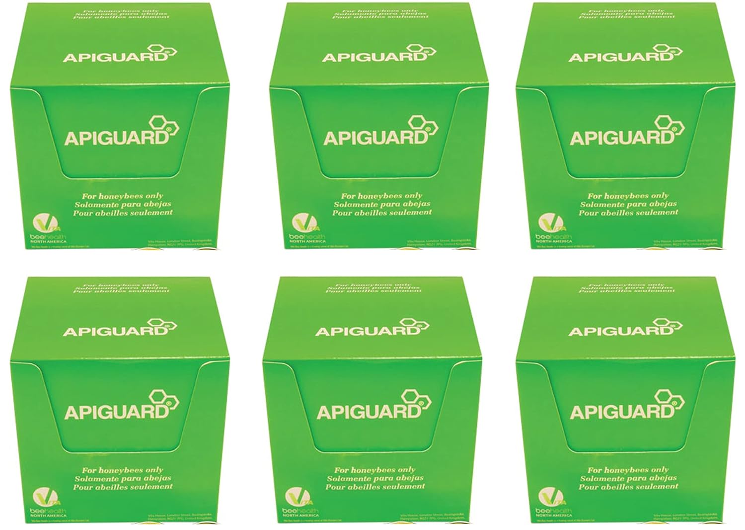 Apiguard SIX Boxes of Ten 50g Trays - 2 Trays per hive Recommended (60) - for Control of Varroa Mites in Honey Bee Hives