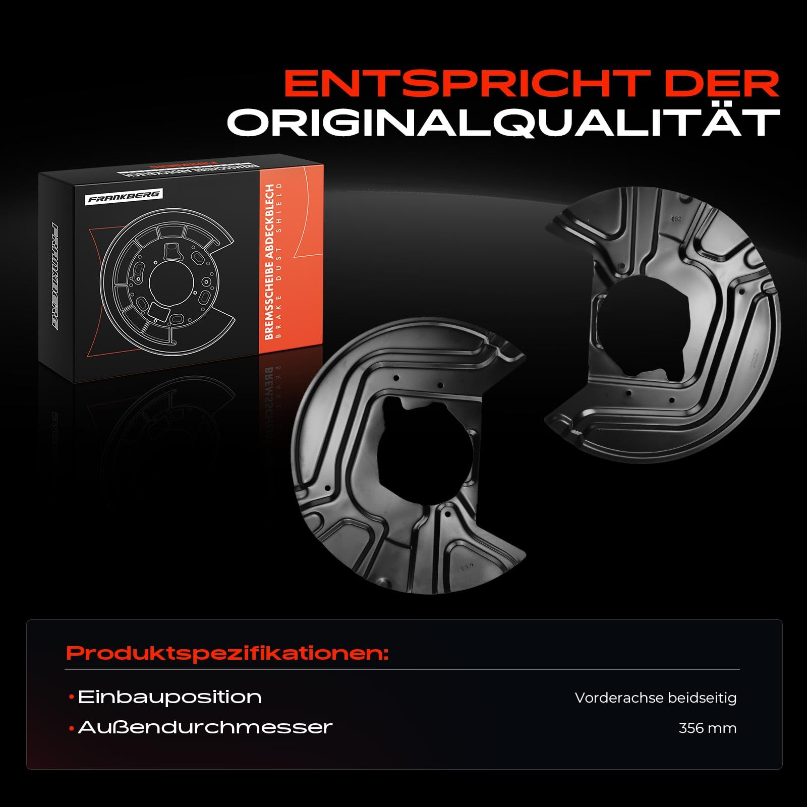 Frankberg 2x Spritzblech Bremsscheibe Vorne Kompatibel mit X3 E83 2.0-3.0 xDrive18d-xDrive35d 2.0L-3.0L 2003-2011 Replace# 34113411871